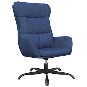 vidaXL Chaise de relaxation avec tabouret Bleu Tissu