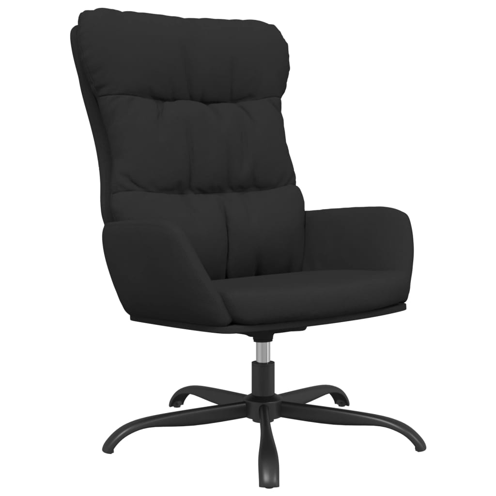 vidaXL Chaise de relaxation avec tabouret Noir Tissu