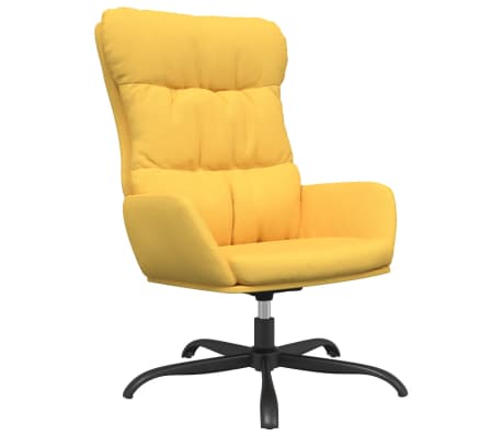 vidaXL Cadeira de descanso com banco tecido amarelo mostarda