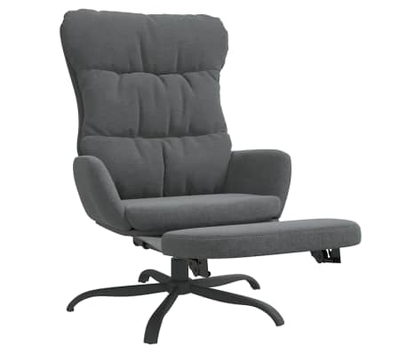 vidaXL Cadeira de descanso c/ apoio de pés tecido cinzento-claro