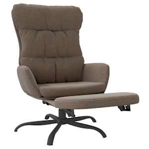 vidaXL Scaun de relaxare cu taburet, gri taupe, material textil