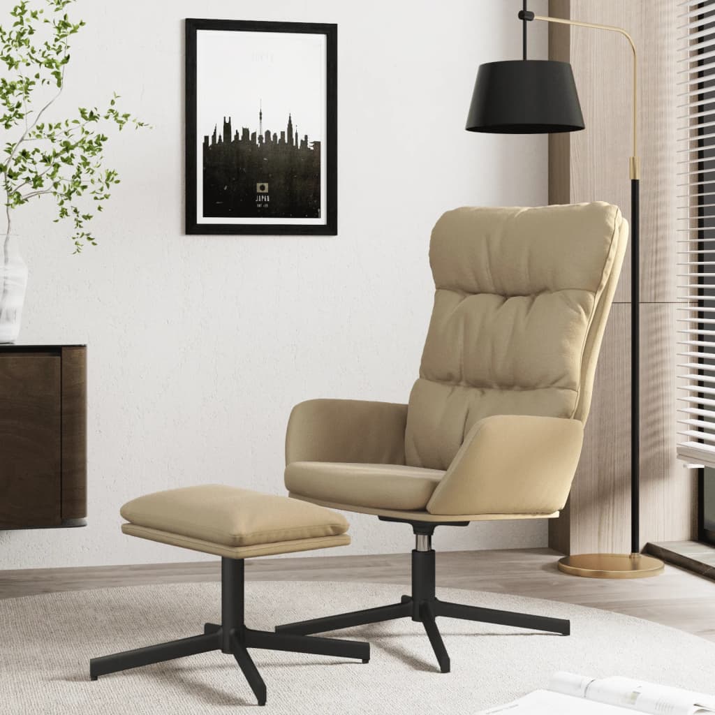 Chaise de relaxation avec repose-pied Cappuccino Similicuir