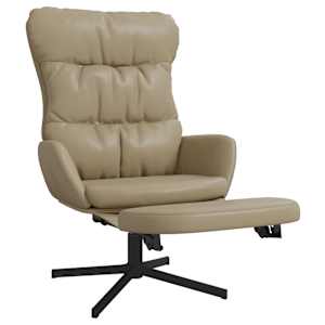 vidaXL Sill&oacute;n de relax con reposapi&eacute;s cuero sint&eacute;tico color capuchino