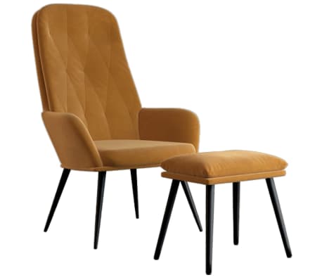 vidaXL Stolica za opu&scaron;tanje s tabureom smeđa bar&scaron;unasta