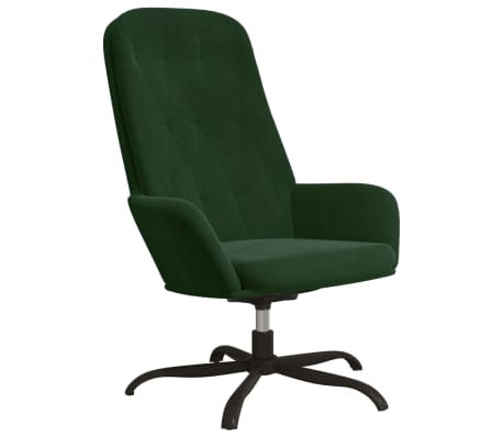 vidaXL Fotel wypoczynkowy z podn&oacute;żkiem, ciemnozielony, obity aksamitem