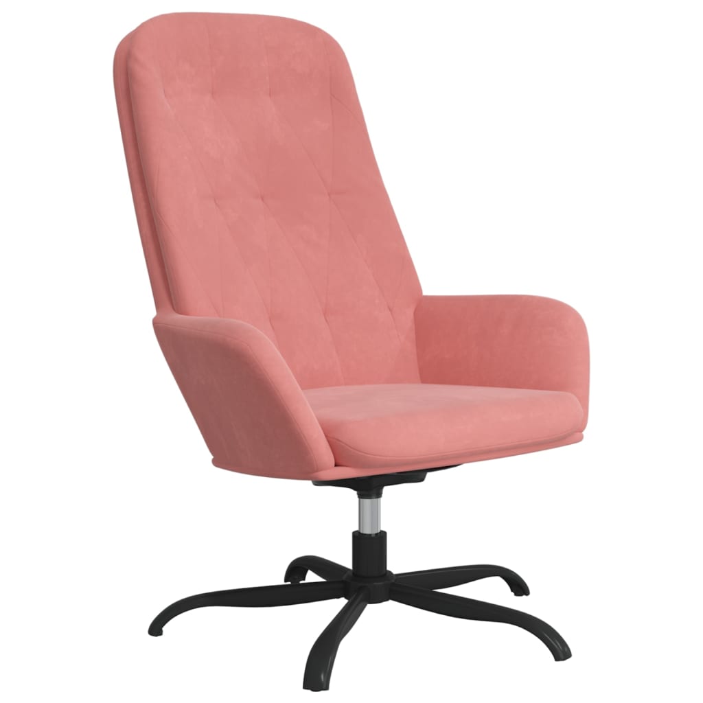 vidaXL lænestol med fodstøtte fløjl lyserød