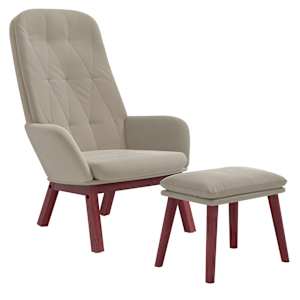 vidaXL puhketool jalapingiga, helehall, samet