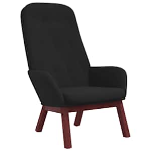 Relaxační křeslo s podnožkou černé samet - obrázek 4