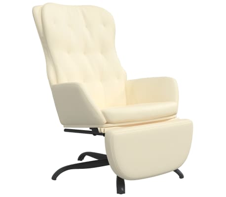 vidaXL Poilsio kėdė su pakoja, kreminės spalvos, dirbtinė oda