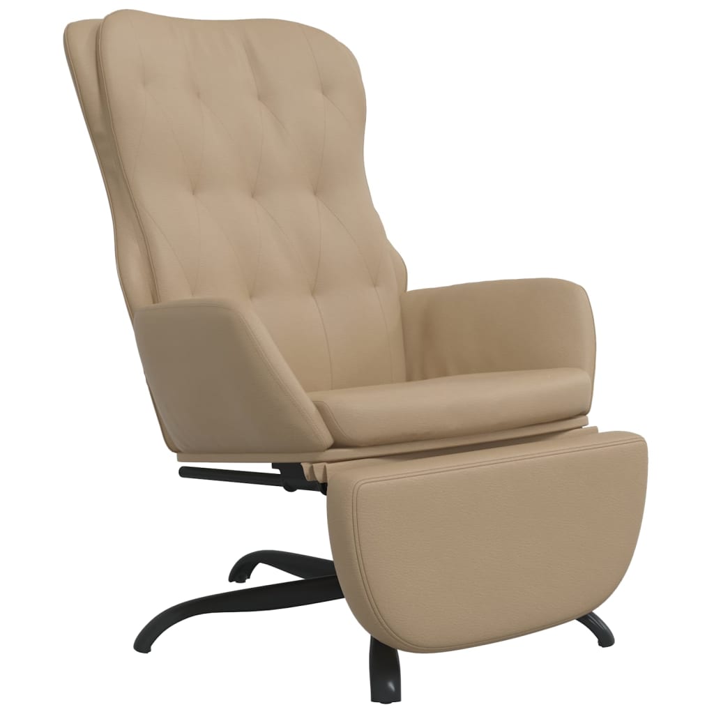 vidaXL Chaise de relaxation avec repose-pied Cappuccino Similicuir