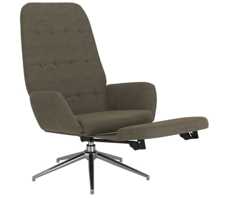 vidaXL Cadeira de descanso com apoio de pés microfibra cinzento-escuro