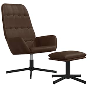 vidaXL Πολυθρόνα Relax Γυαλιστερό Καφέ Συνθετικό Δέρμα με Υποπόδιο