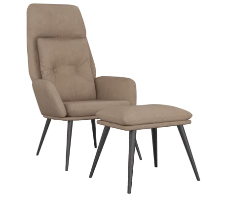 vidaXL Chaise de relaxation avec repose-pied Taupe Tissu microfibre