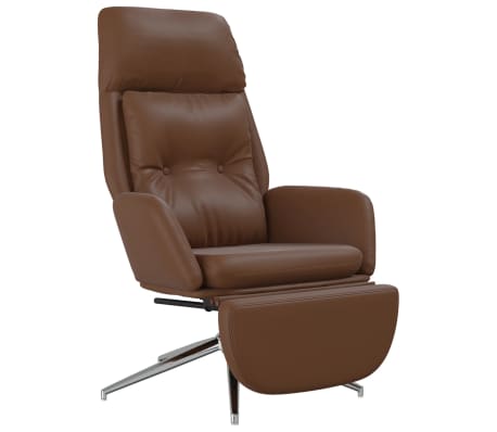 vidaXL puhketool jalatoega, pruun, ehtne nahk ja kunstnahk