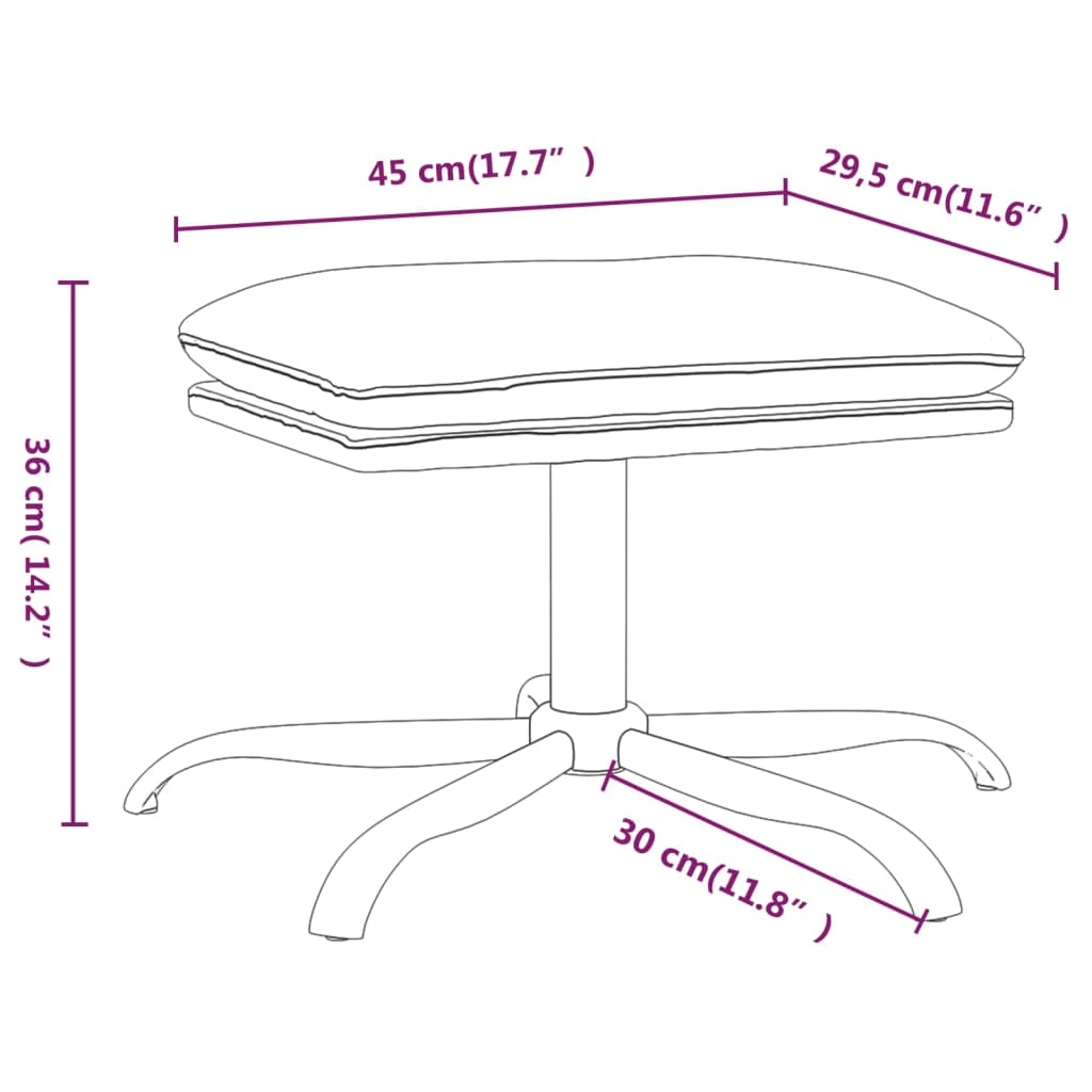 Scaun de relaxare cu taburet, negru lucios, piele ecologică