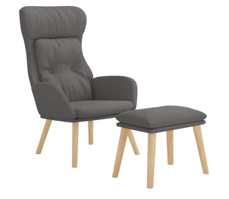 vidaXL Scaun de relaxare cu taburet, gri deschis, textil