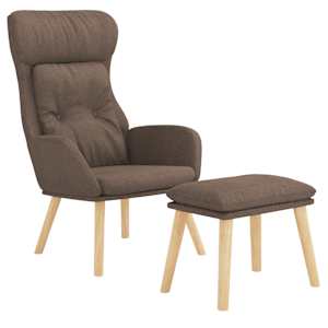 vidaXL Πολυθρόνα Relax Taupe Υφασμάτινη με Υποπόδιο