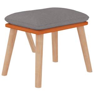 Relaxační křeslo s podnožkou světle šedá umělá kůže a textil - obrázek 5