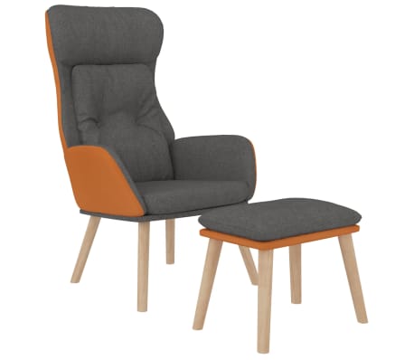 vidaXL puhketool jalapingiga, tumehall, kunstnahk ja kangas