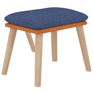 Relaxační křeslo s podnožkou modré umělá kůže a textil - obrázek 5