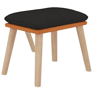 Relaxační křeslo s podnožkou černá umělá kůže a textil - obrázek 5