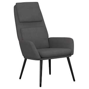 Relaxační křeslo se stoličkou tmavě šedé textil - obrázek 4