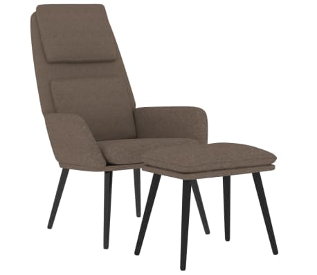 vidaXL Chaise de relaxation avec tabouret Taupe Tissu