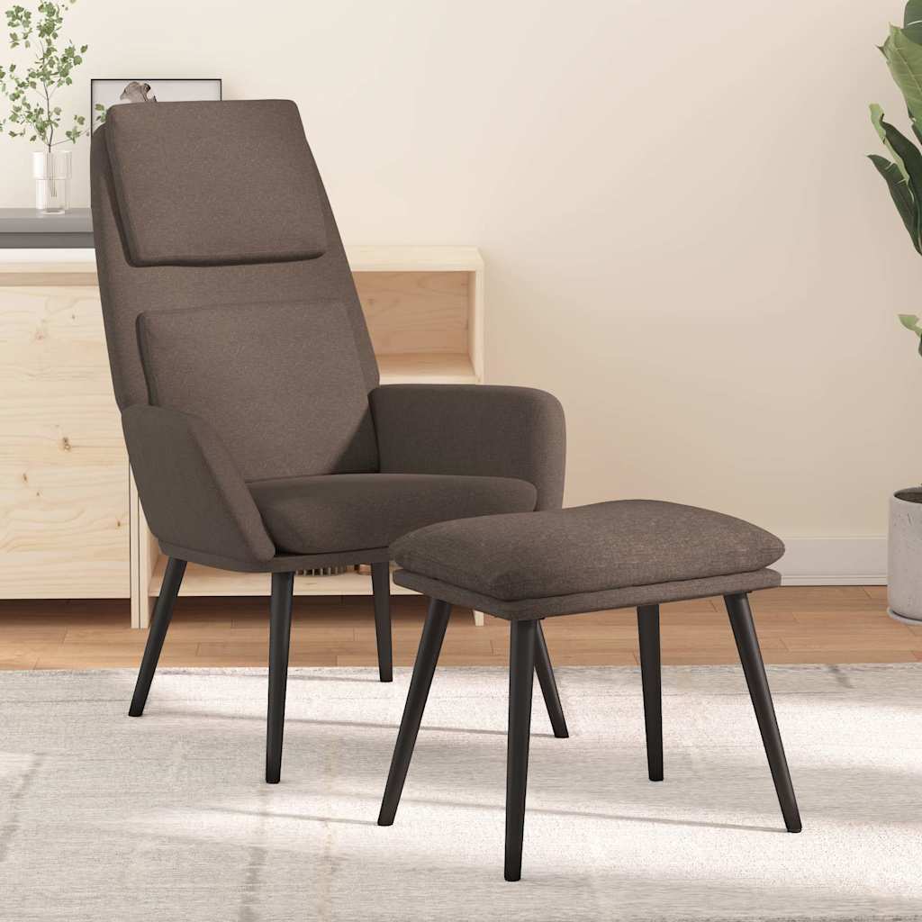vidaXL Fotel z podn�kiem, kolor taupe, obity tkanin�