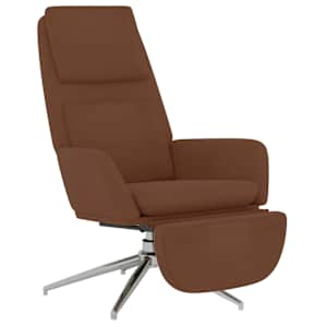 vidaXL Chaise de relaxation avec repose-pied Marron Tissu microfibre