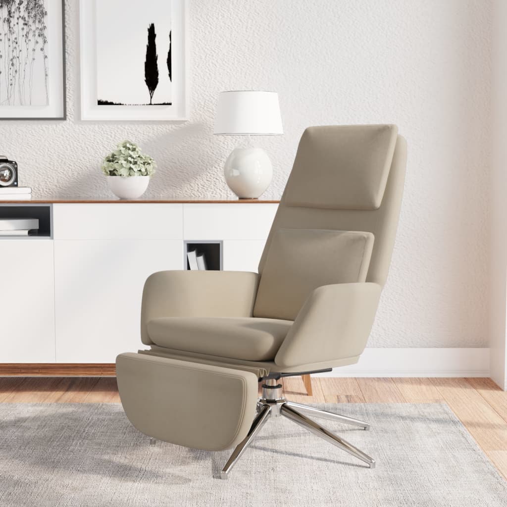 vida XL Relaxsessel mit Fußstütze Hellgrau Mikrofasergewebe