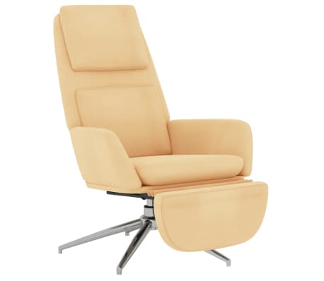 vidaXL Πολυθρόνα Relax με Υποπόδιο Κρεμ από Ύφασμα Μικροϊνών