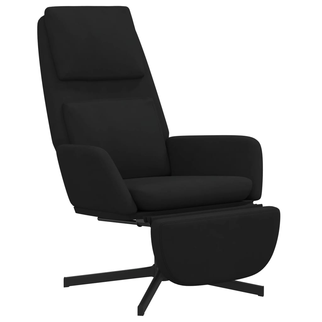 vidaXL Relaxstoel met voetensteun fluweel zwart