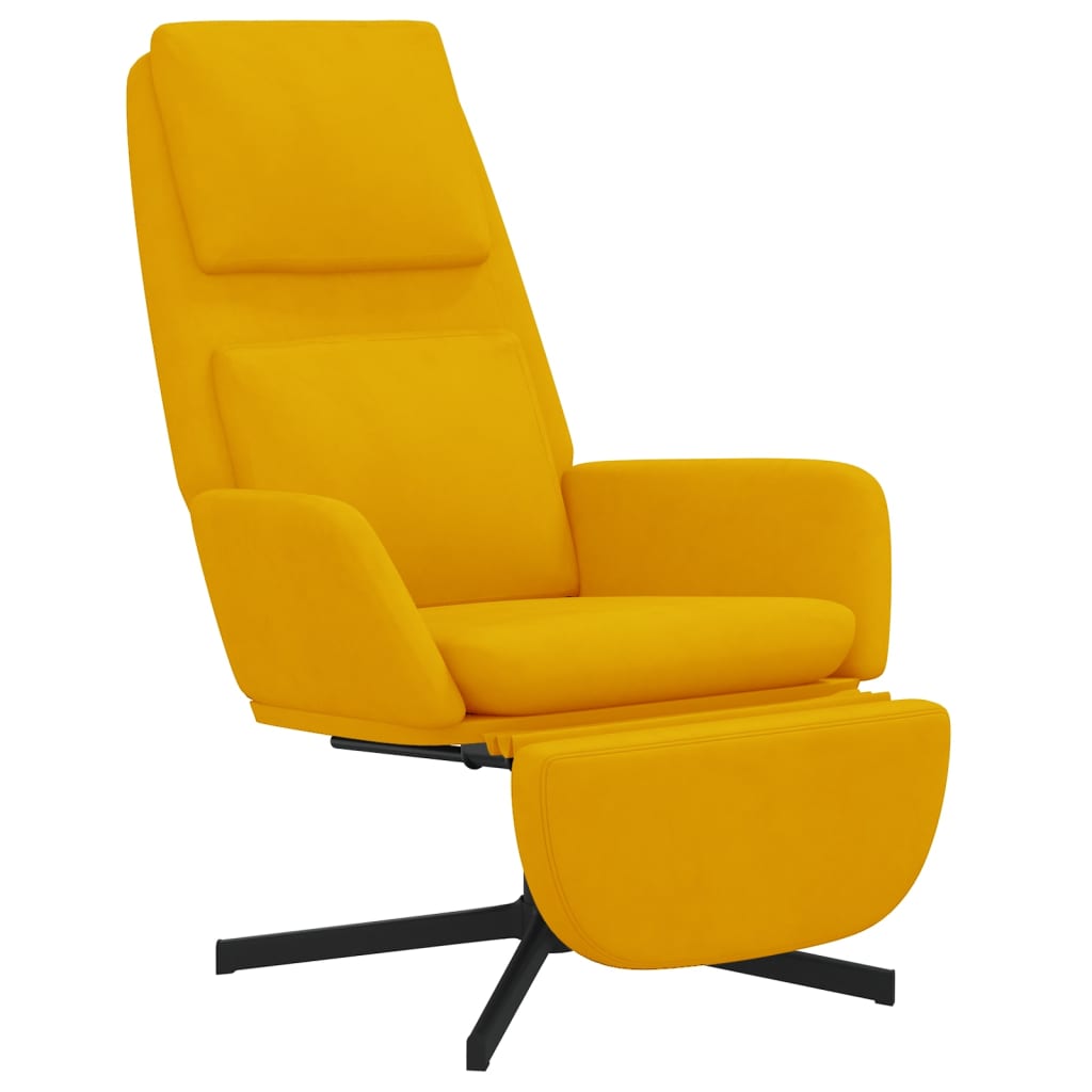 vidaXL Relaxstoel met voetensteun fluweel mosterdgeel