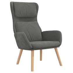 vidaXL Relaxing Chair with a Stool Dark Grey Velvet