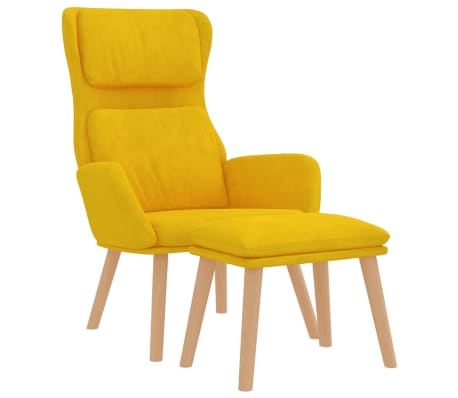 vidaXL Relaxsessel mit Hocker Senfgelb Samt