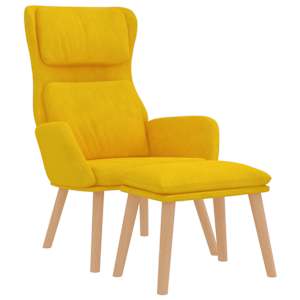 vidaXL Relaxsessel mit Hocker Senfgelb Samt
