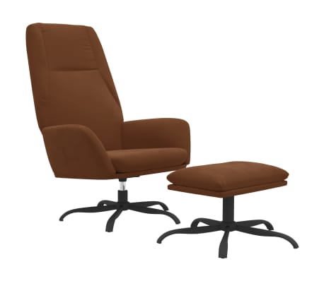 vidaXL Πολυθρόνα Relax Καφέ από Ύφασμα Μικροϊνών με Σκαμπό