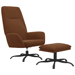 vidaXL Πολυθρόνα Relax Καφέ από Ύφασμα Μικροϊνών με Σκαμπό