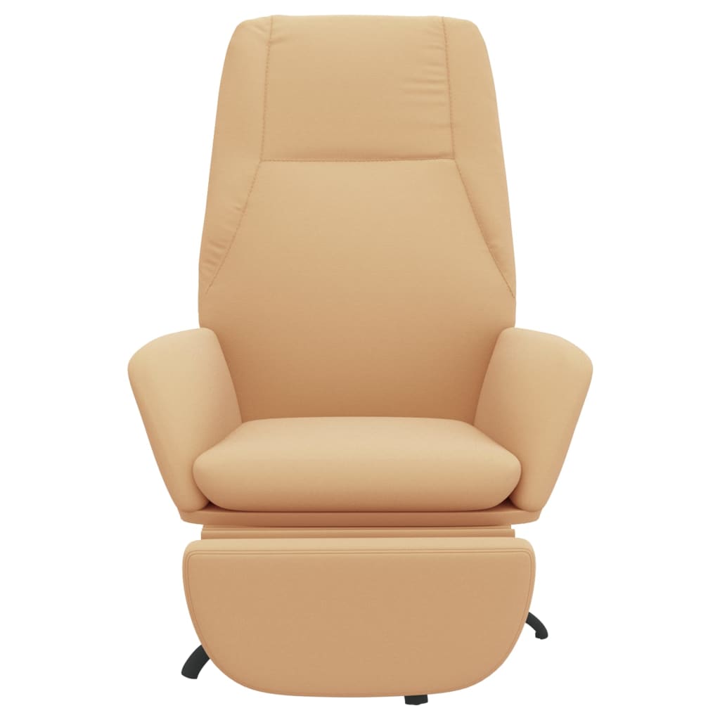 vidaXL Relaxstoel met voetensteun microvezelstof crèmekleurig
