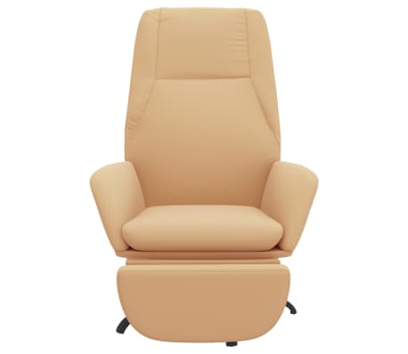 vidaXL Chaise de relaxation avec repose-pied Crème Tissu microfibre