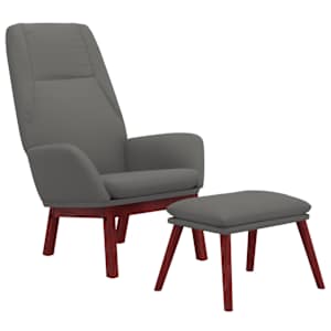 Relaxační křeslo s podnožkou světle šedé textil - obrázek 3