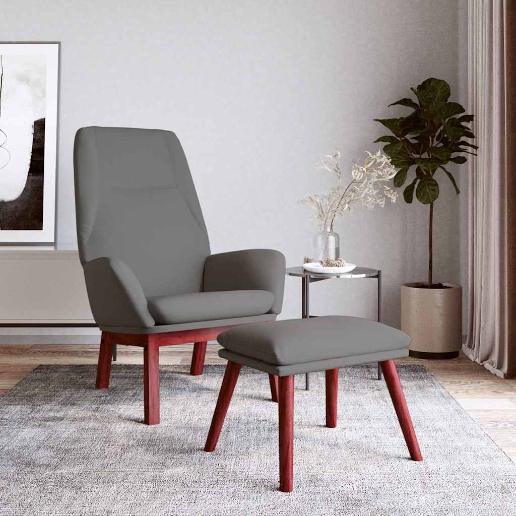 vidaXL Fotel z podn�kiem, jasnoszary, obity tkanin�