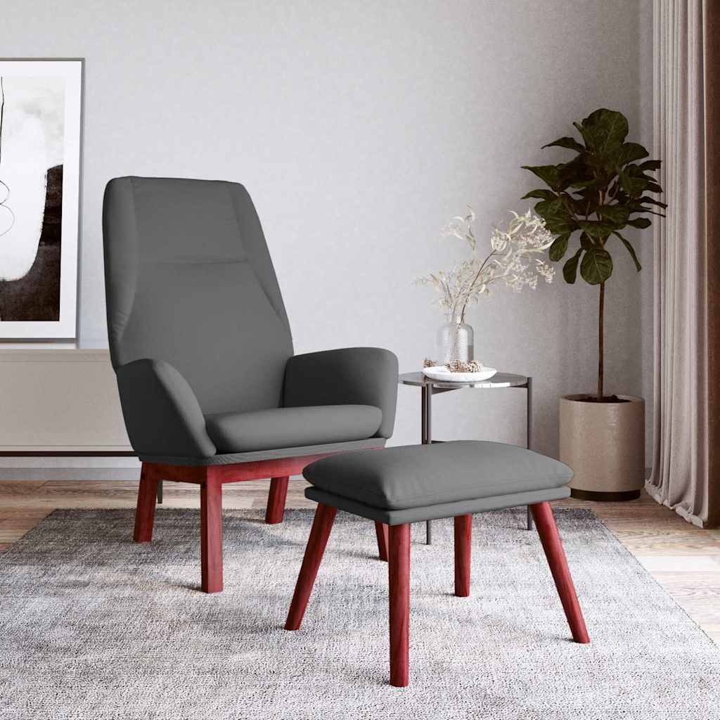 vidaXL Fotel z podn�kiem, ciemnoszara, obity tkanin�
