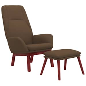 vidaXL Πολυθρόνα Relax Καφέ Υφασμάτινη με Υποπόδιο
