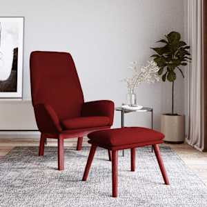 Relaxační křeslo s podnožkou vínové textil - obrázek 1