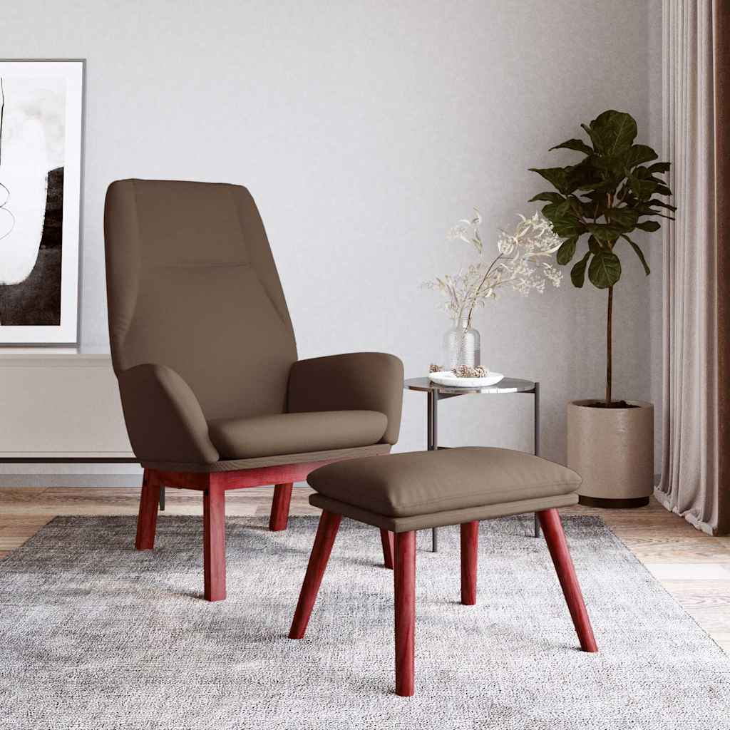vidaXL Fotel z podn�kiem, kolor taupe, obita tkanin�