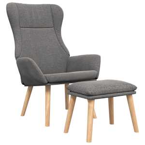 Relaxační křeslo s podnožkou světle šedé textil - obrázek 3