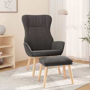 Relaxační křeslo s podnožkou tmavě šedé textil - obrázek 1