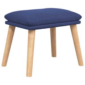 Relaxační křeslo s podnožkou modré textil - obrázek 5
