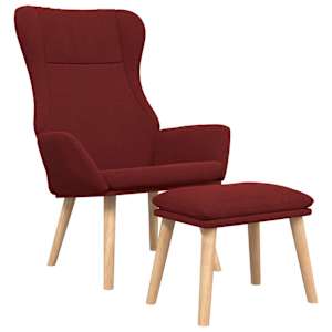 Relaxační křeslo s podnožkou vínové textil - obrázek 3